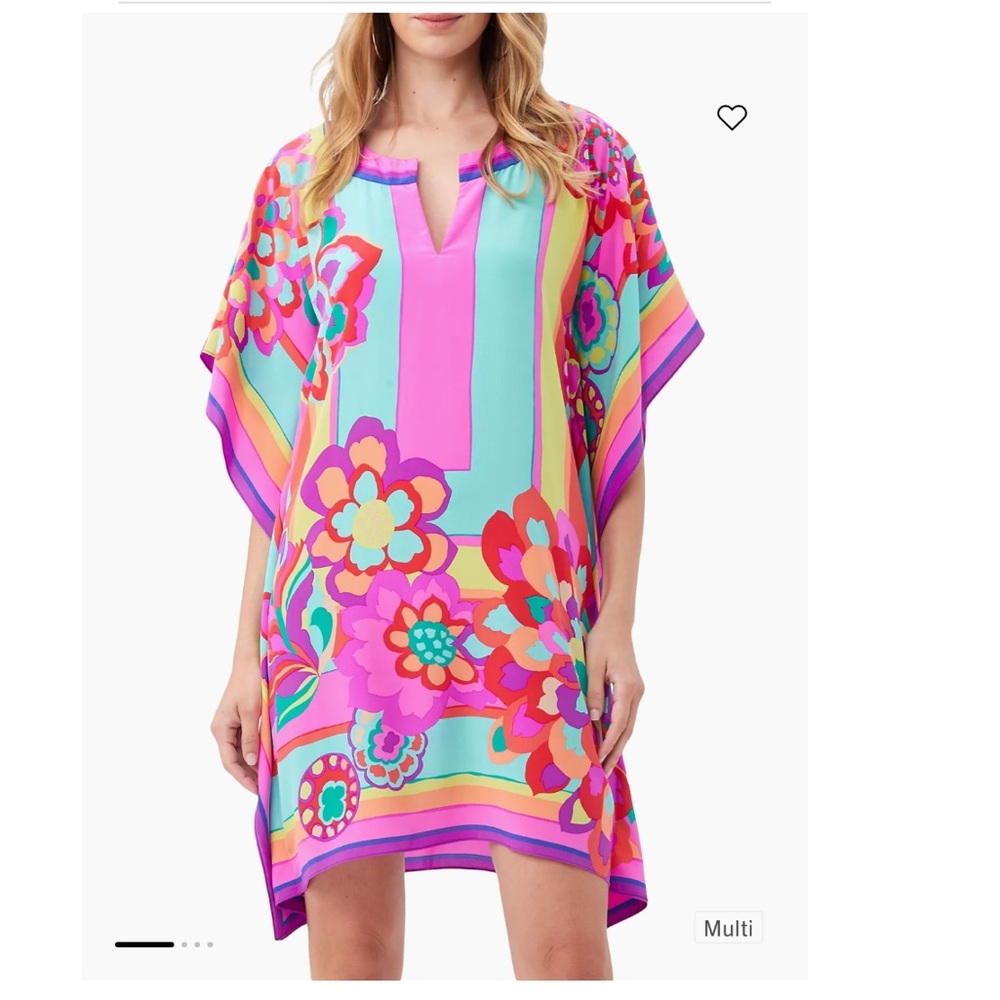 Trina Turk Bright Multi-Color Floral Mini Dress - Picture 2 of 5
